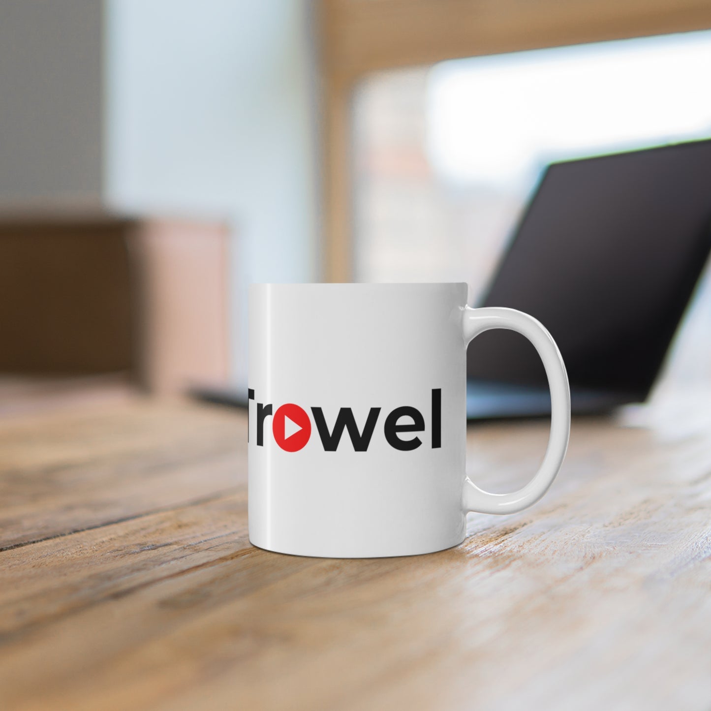 "On The Trowel" WHITE Ceramic Coffee Mug 11oz