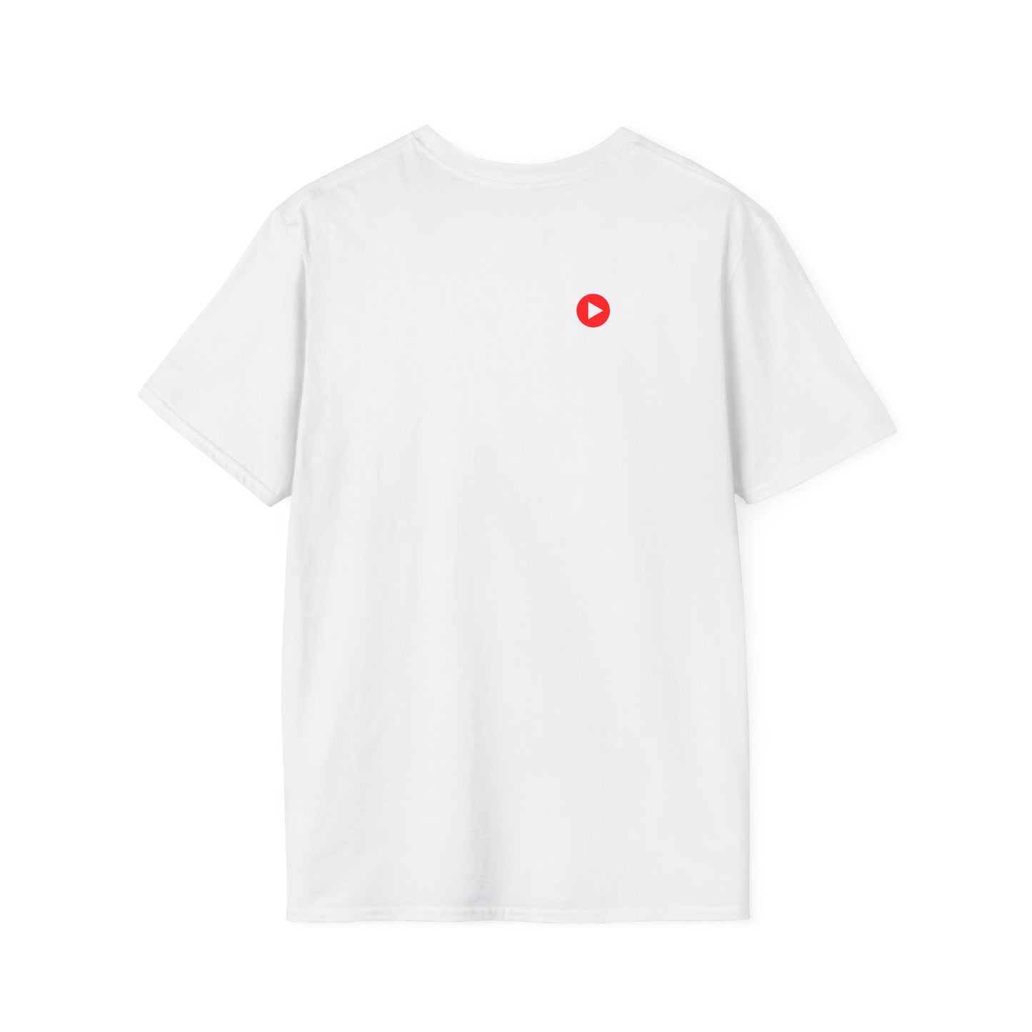 T-Shirt — Minimal Red Play Button Pocket Logo