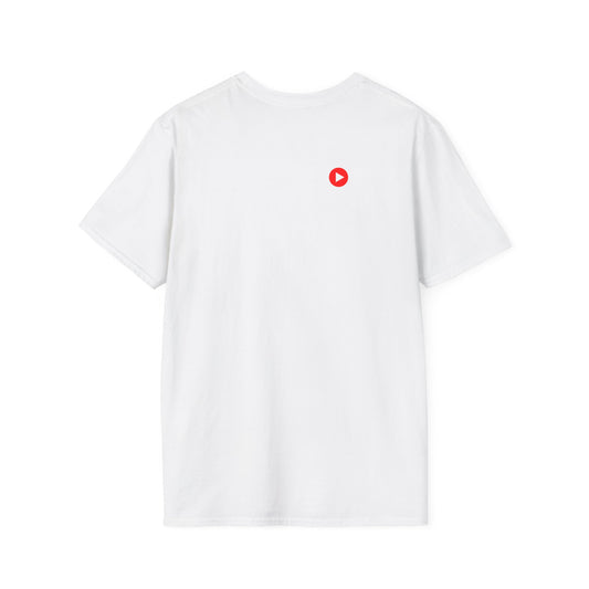 T-Shirt — Minimal Red Play Button Pocket Logo