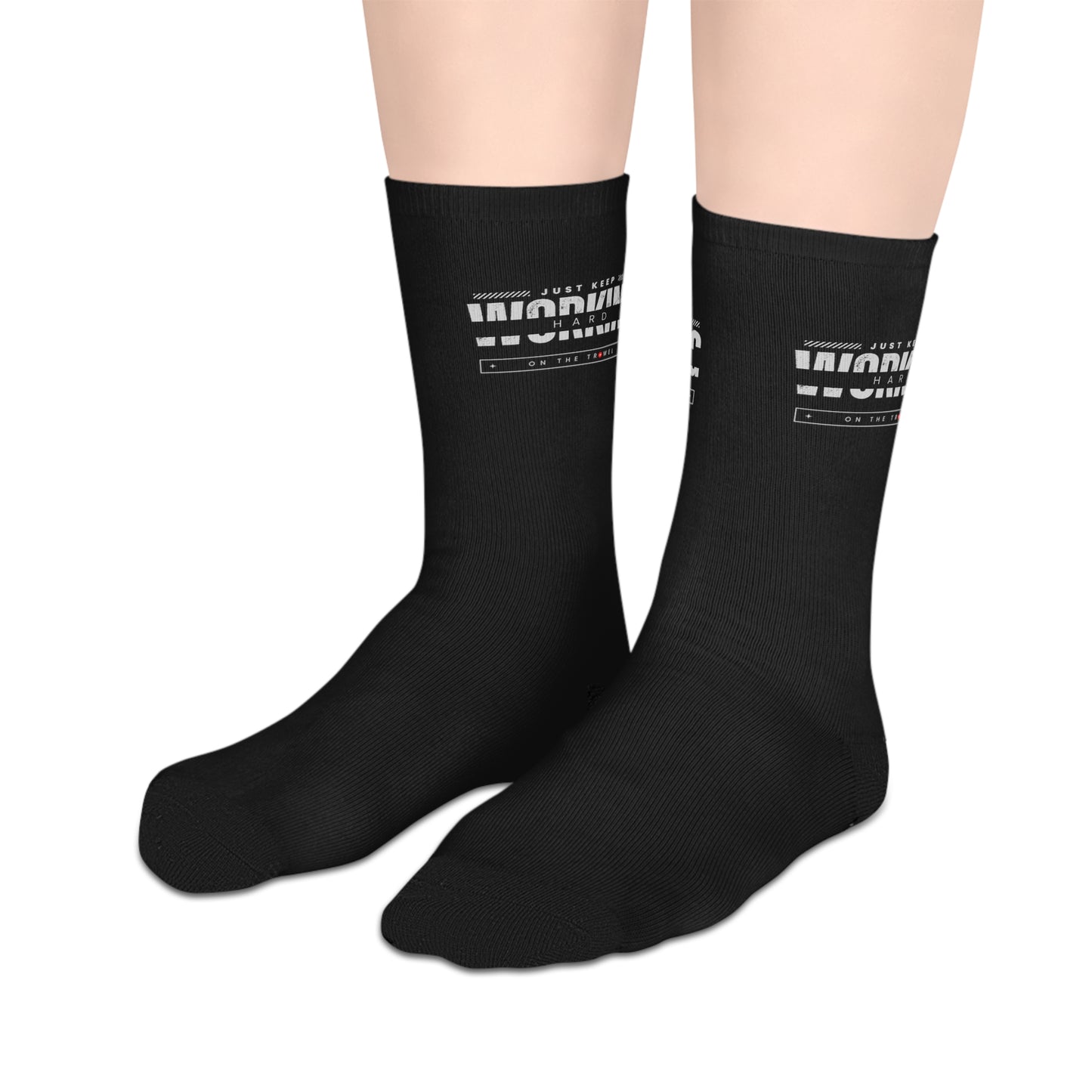 "Working Hard" Mid-length Socks