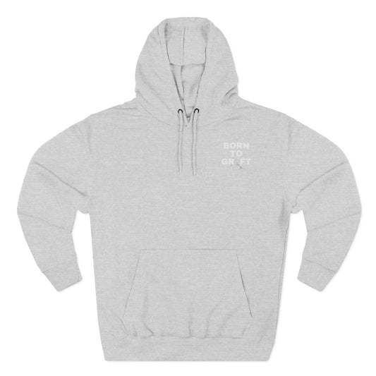 Born to Grift Fleece Hoodie — Minimal Chest Text Pullover