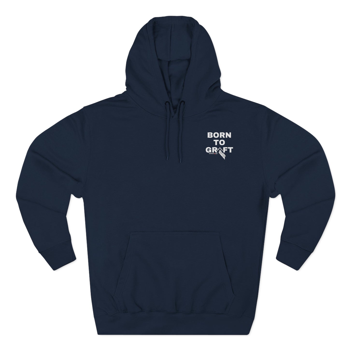 Born to Grift Fleece Hoodie — Minimal Chest Text Pullover