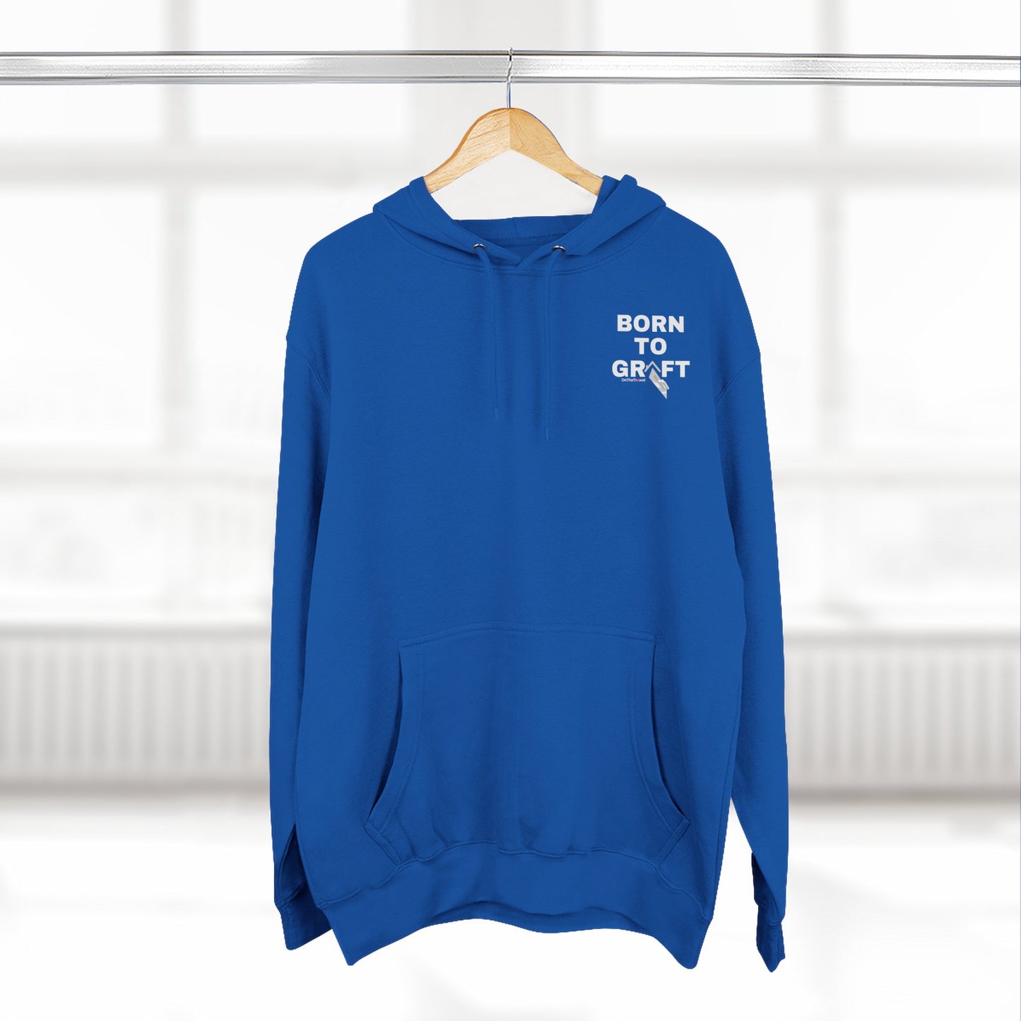 Born to Grift Fleece Hoodie — Minimal Chest Text Pullover