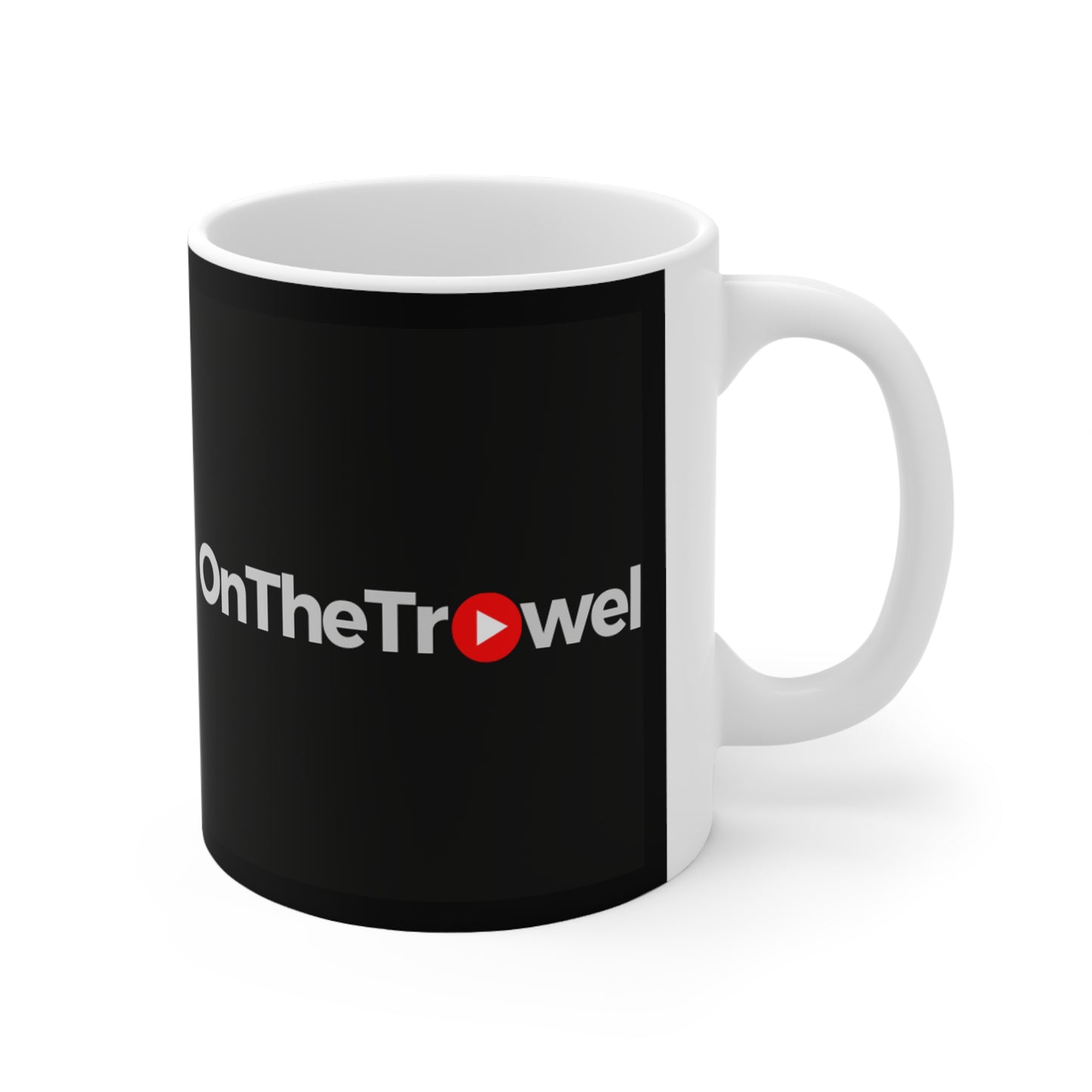 "On The Trowel" BLACK Ceramic Coffee Mug 11oz