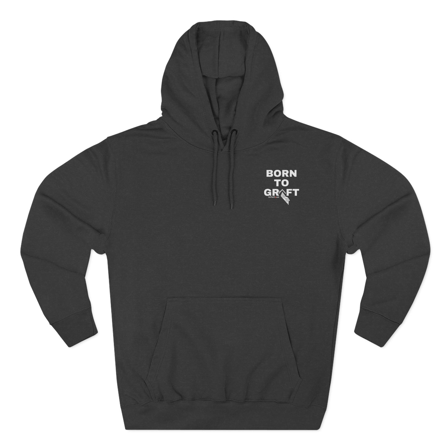 Born to Grift Fleece Hoodie — Minimal Chest Text Pullover