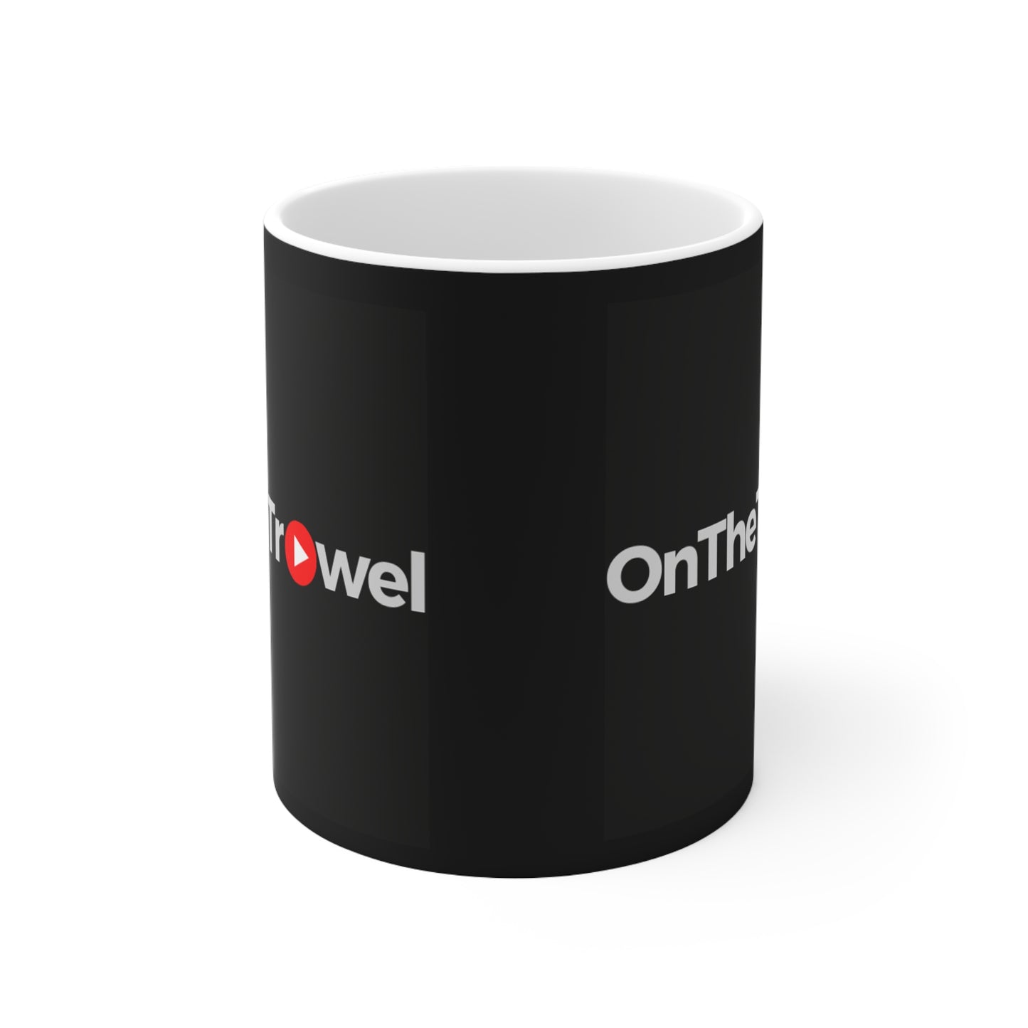 "On The Trowel" BLACK Ceramic Coffee Mug 11oz