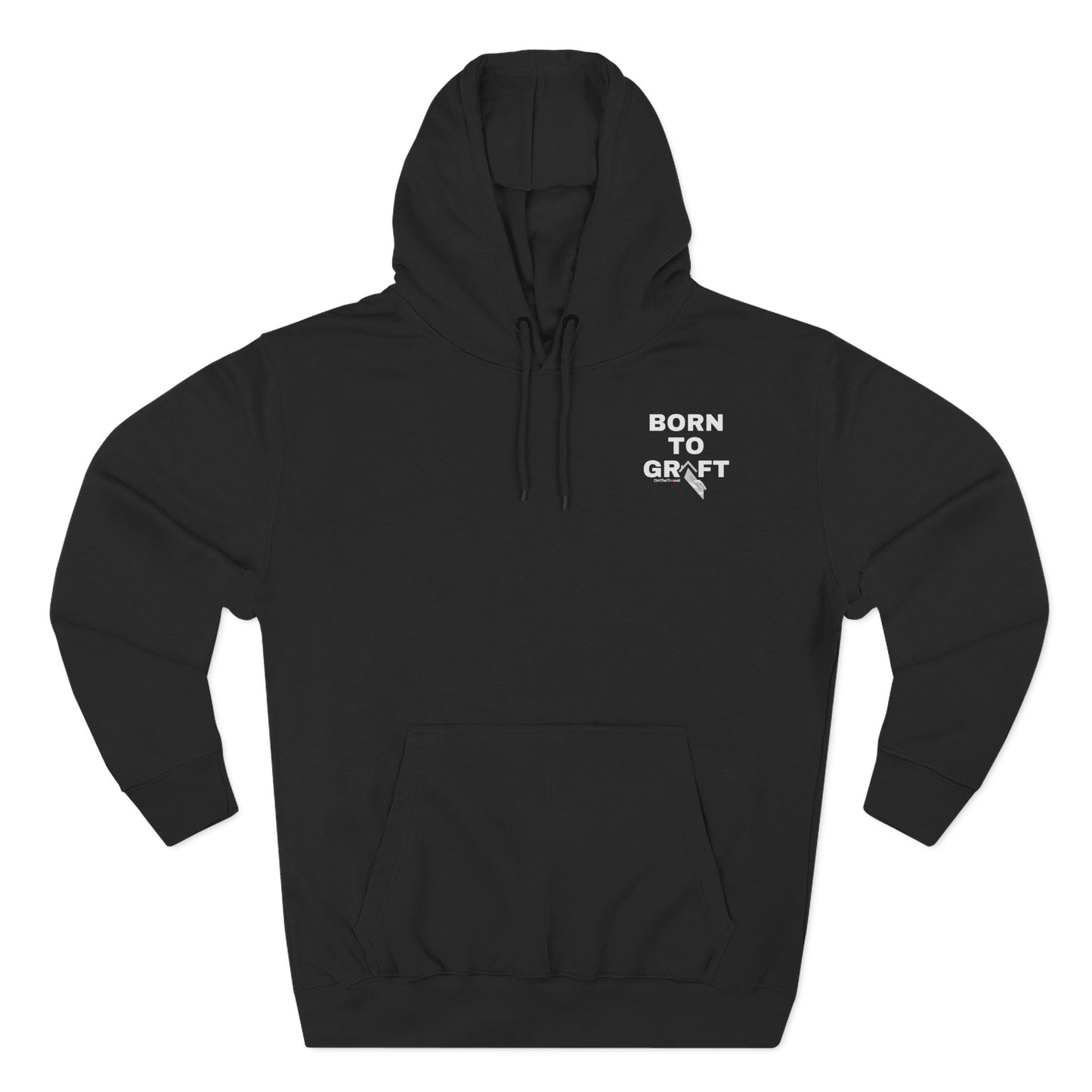 Born to Grift Fleece Hoodie — Minimal Chest Text Pullover