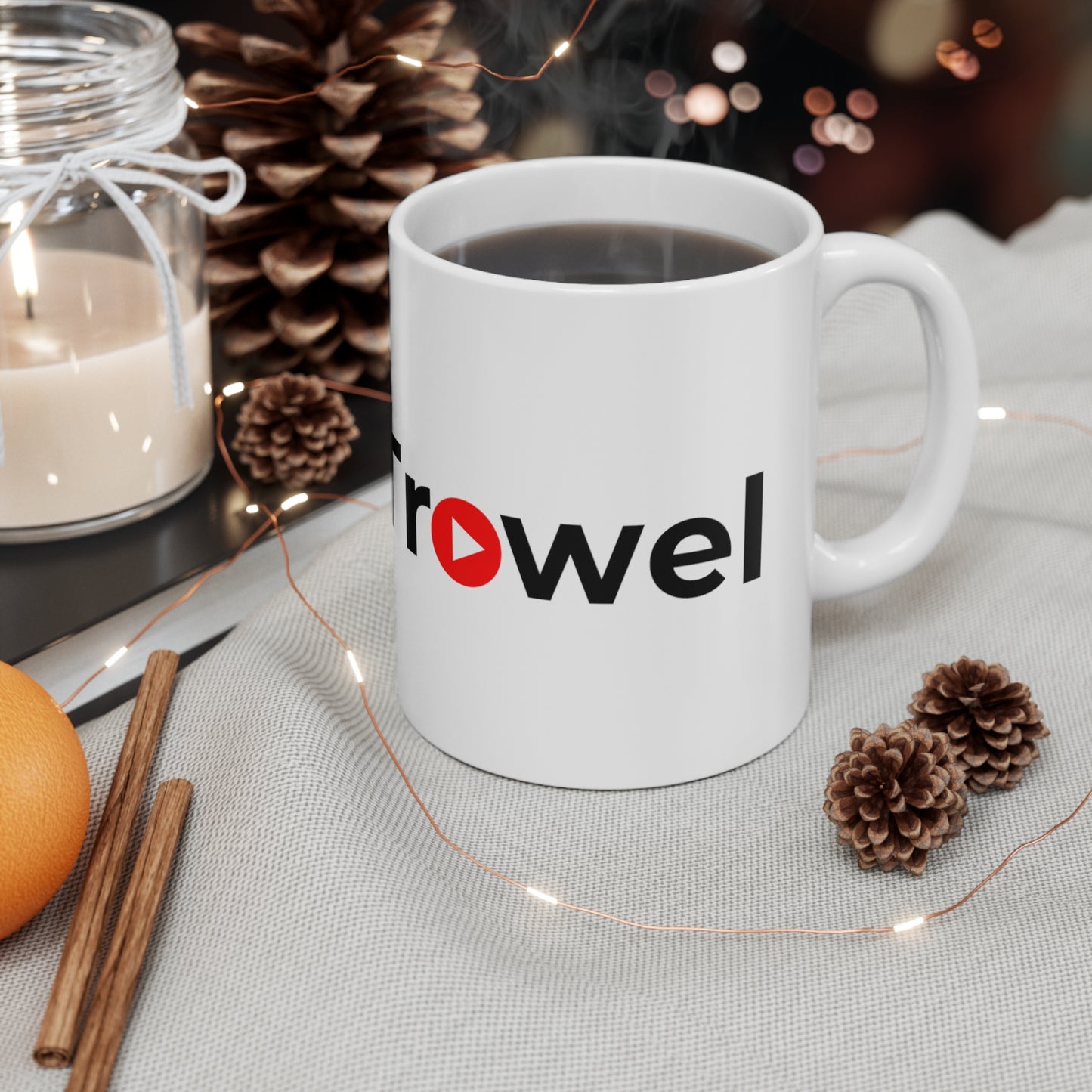 "On The Trowel" WHITE Ceramic Coffee Mug 11oz